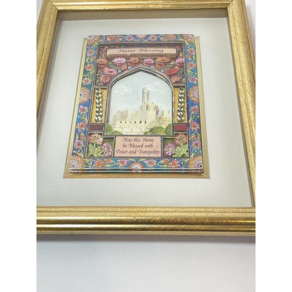 Enya Keshet Home Blessing Davids Tower Hand Layered Decoupage Israeli Artist - Picture 5 of 14